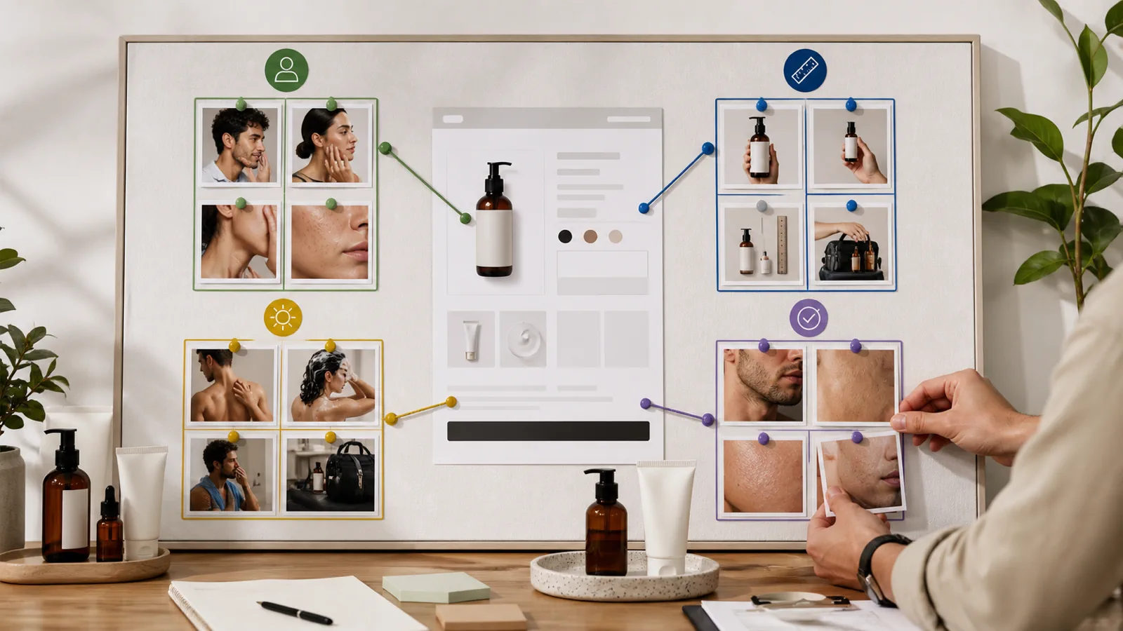 Customer photo clusters mapped to specific product page buyer doubts