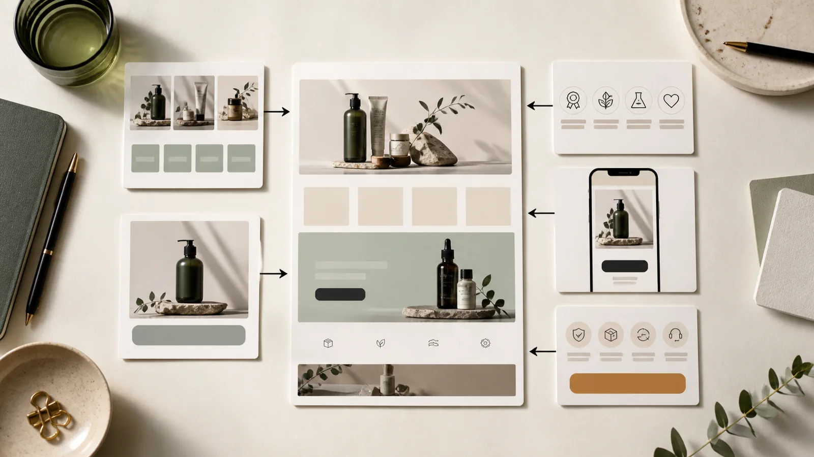 Shopify homepage first screen hierarchy with promise product path proof and trust cues