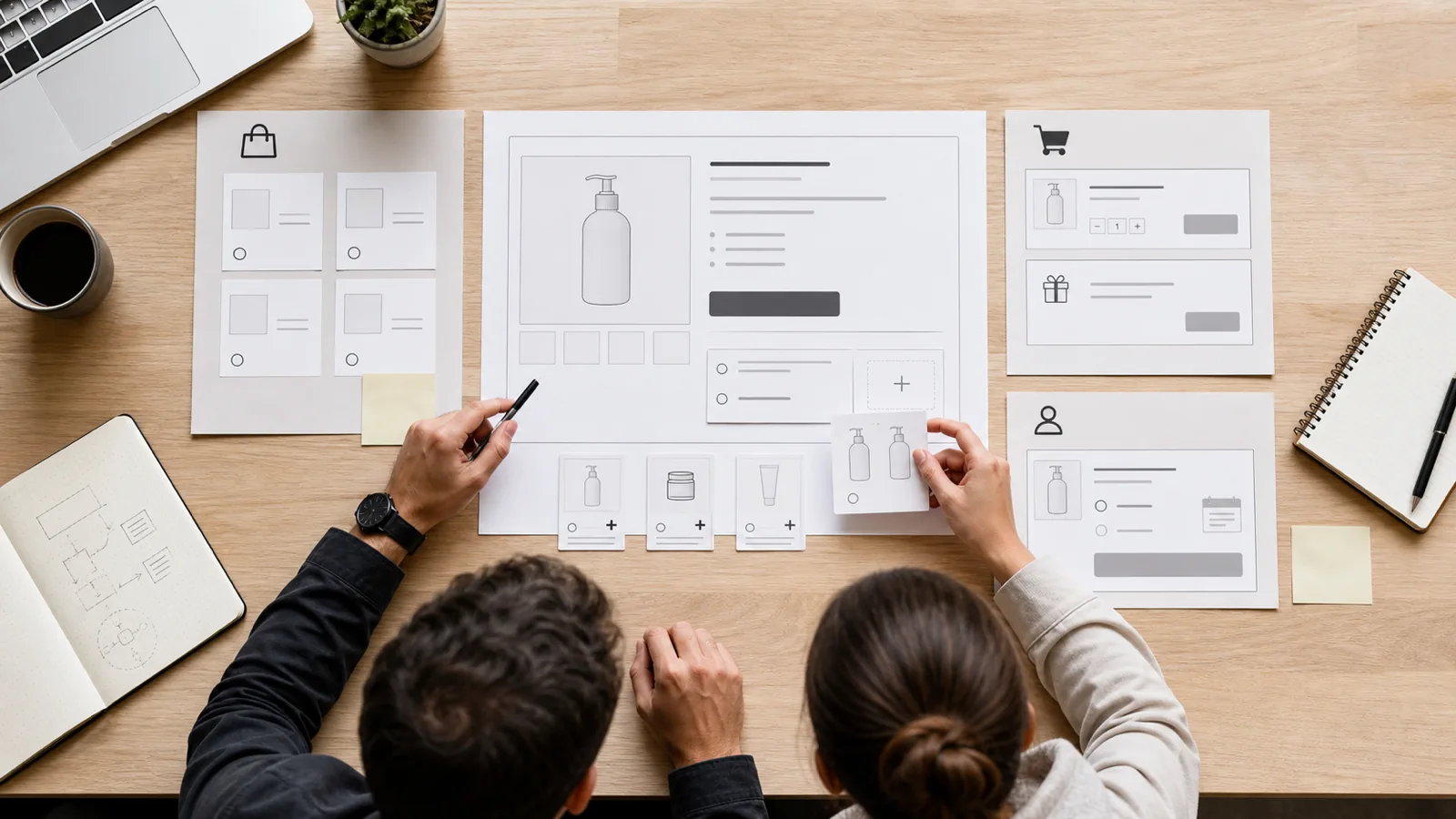 Founder mapping Shopify product bundle placement across PDP cart and subscription flow