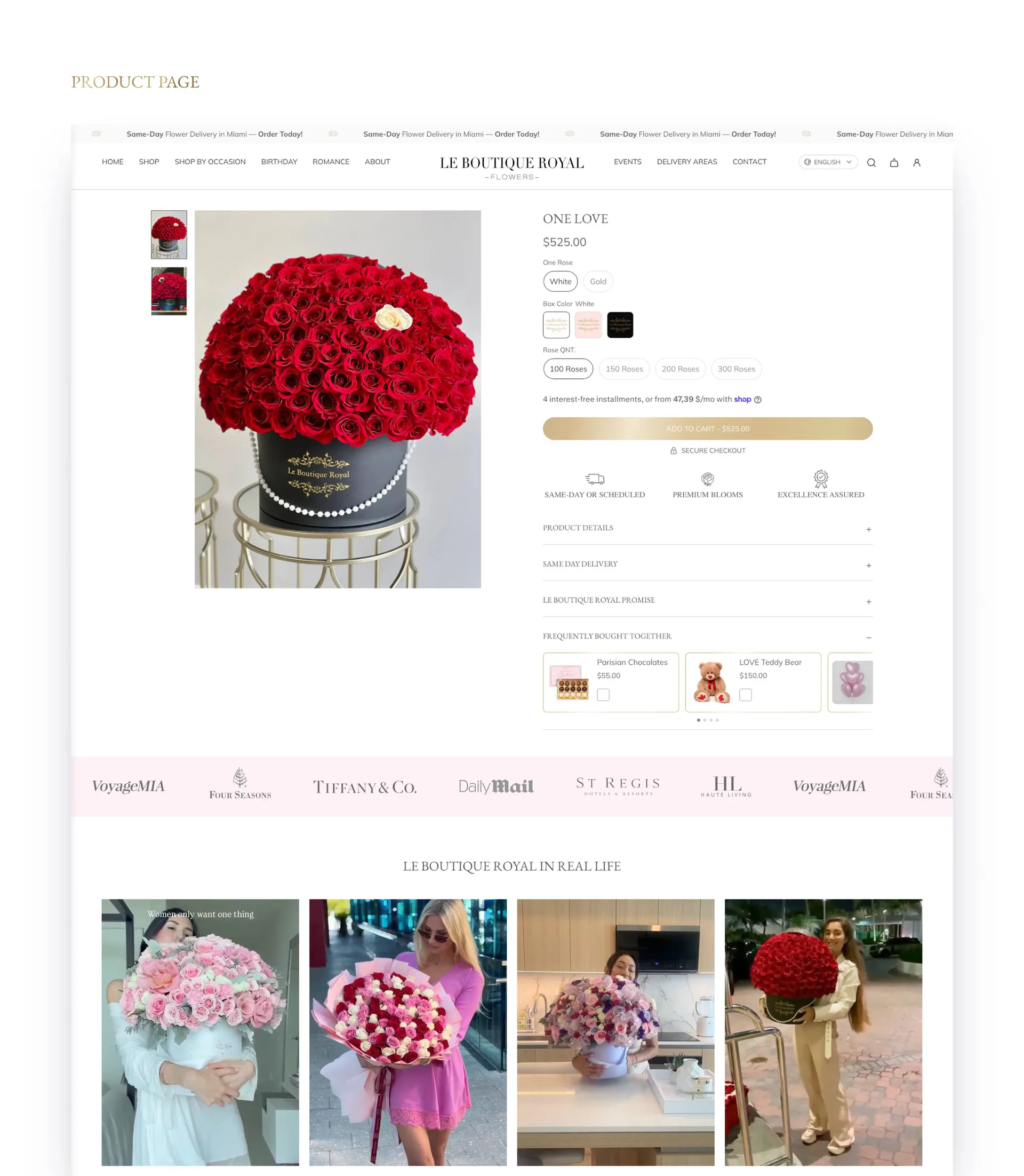 Le Boutique Royal project screen 6